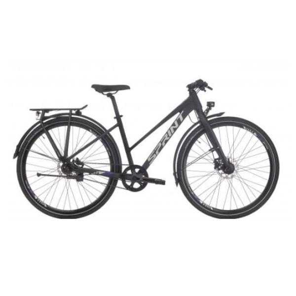 Градски велосипед Sprint CROXER LADY CITY N3 28 Черен мат/сиво-лилаво